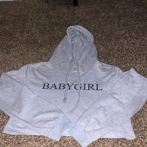 BabyGirl hooded long sleeve crop top